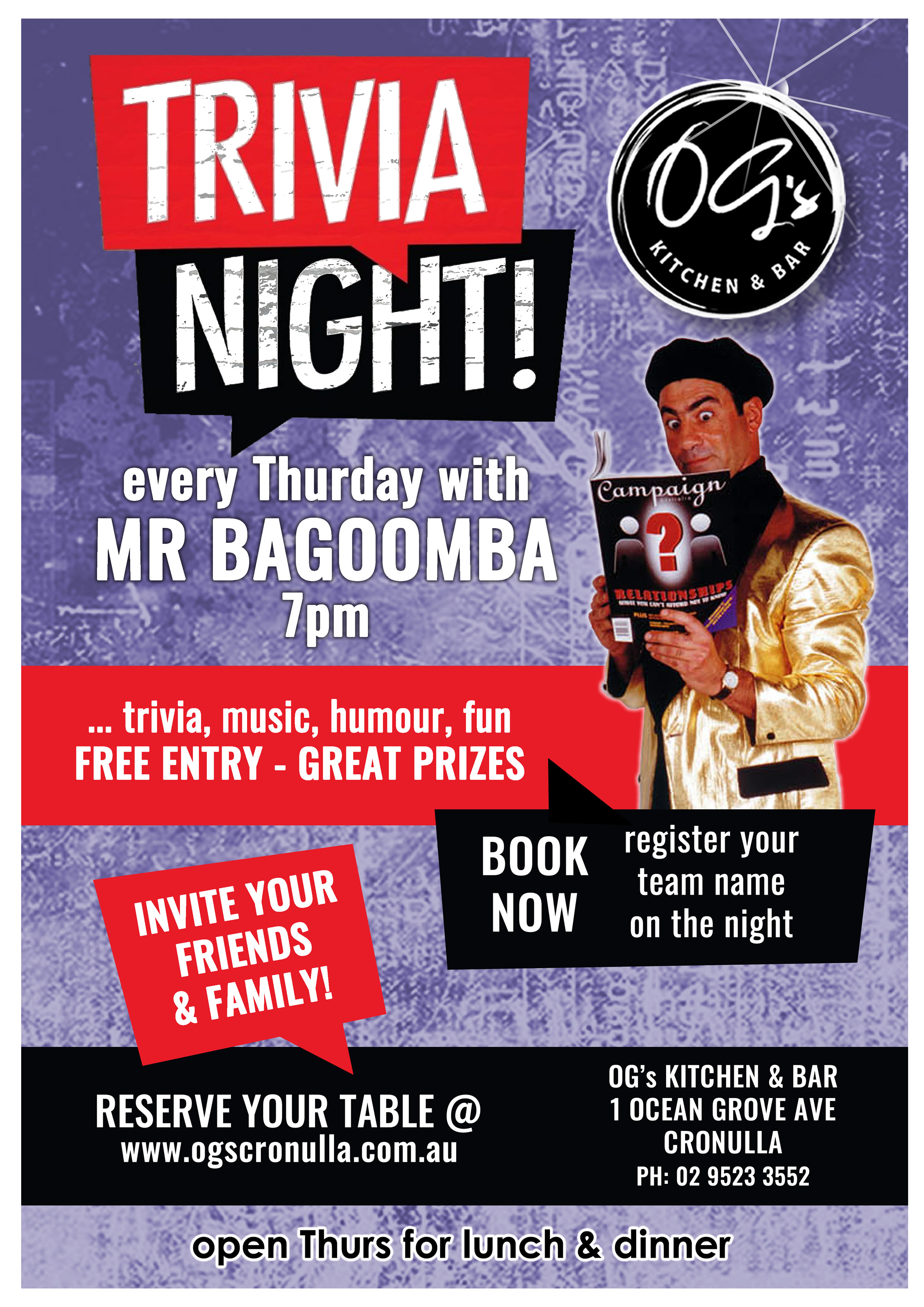 Trivia Thurdays at OG's Cronulla