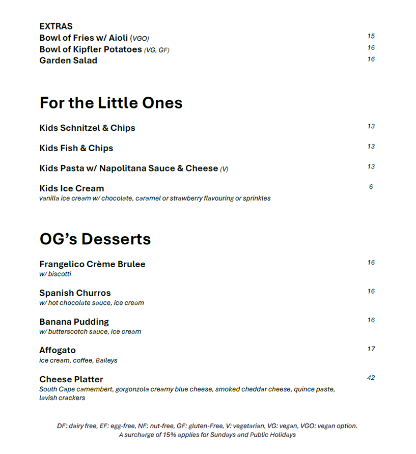 OG's Lunch & Dinner